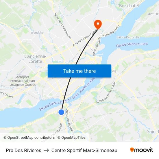Prb Des Rivières to Centre Sportif Marc-Simoneau map
