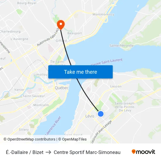 É.-Dallaire / Bizet to Centre Sportif Marc-Simoneau map