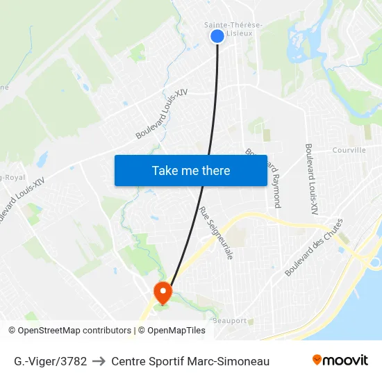 G.-Viger/3782 to Centre Sportif Marc-Simoneau map