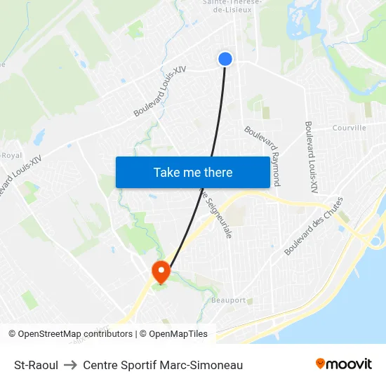 St-Raoul to Centre Sportif Marc-Simoneau map