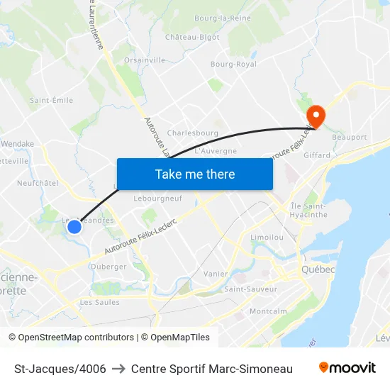 St-Jacques/4006 to Centre Sportif Marc-Simoneau map