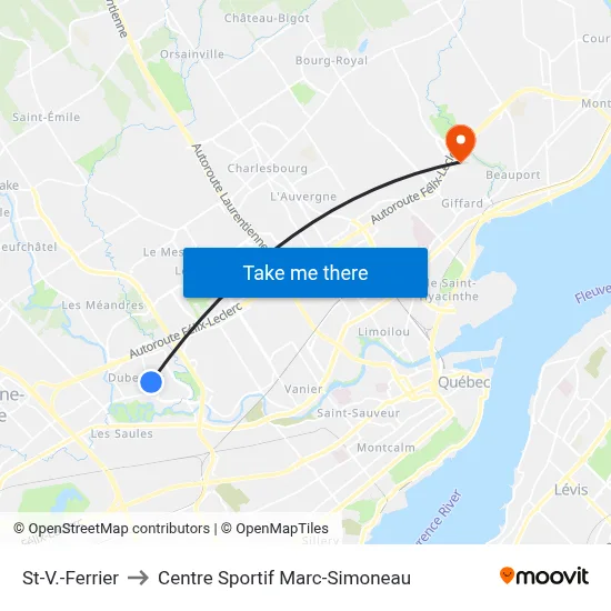 St-V.-Ferrier to Centre Sportif Marc-Simoneau map