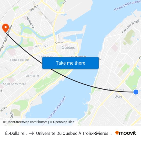 É.-Dallaire / Bizet to Université Du Québec À Trois-Rivières (Campus De Québec) map