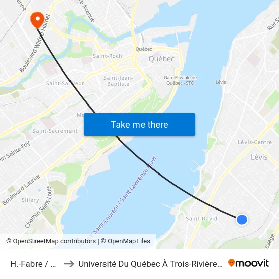 H.-Fabre / R.-Lasnier to Université Du Québec À Trois-Rivières (Campus De Québec) map