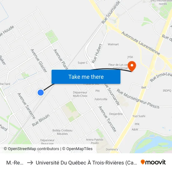 M.-Renaud to Université Du Québec À Trois-Rivières (Campus De Québec) map