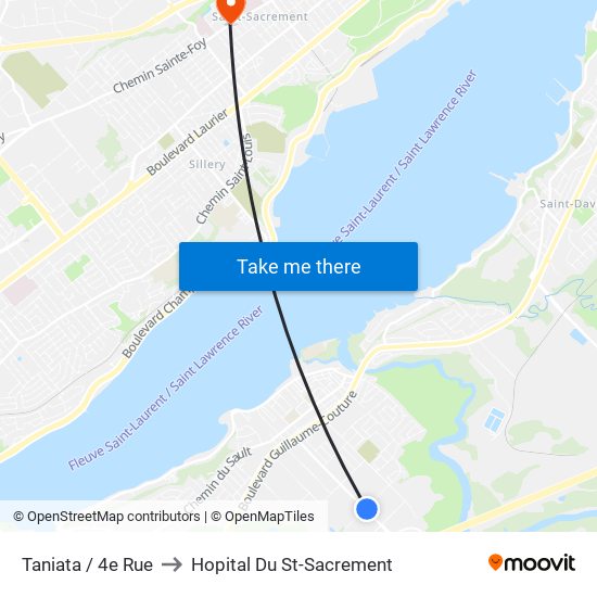 Taniata / 4e Rue to Hopital Du St-Sacrement map