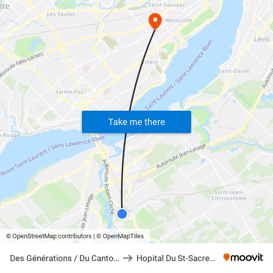 Des Générations / Du Cantonnier to Hopital Du St-Sacrement map