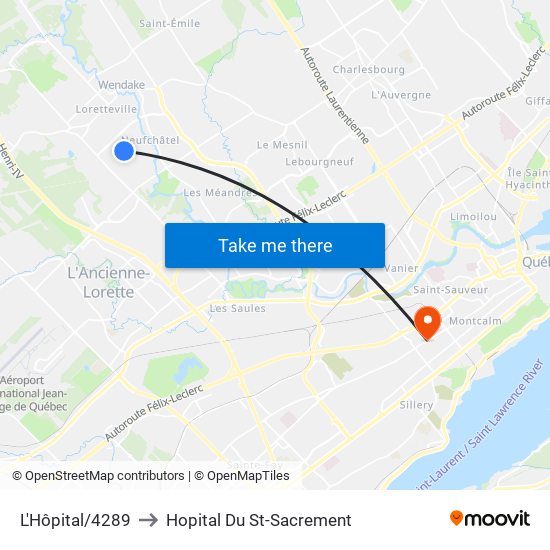 L'Hôpital/4289 to Hopital Du St-Sacrement map