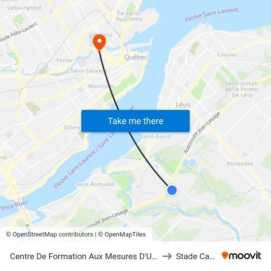 Centre De Formation Aux Mesures D'Urgence to Stade Canac map