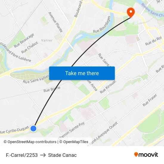 Fr.-Carrel/2253 to Stade Canac map