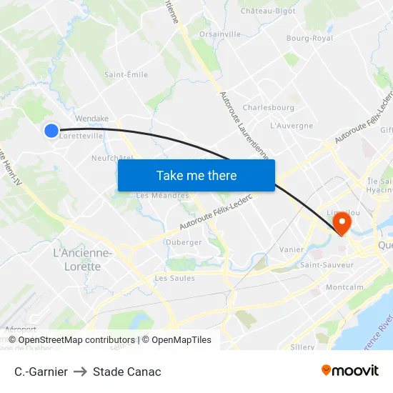 C.-Garnier to Stade Canac map