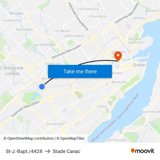 St-J.-Bapt./4428 to Stade Canac map