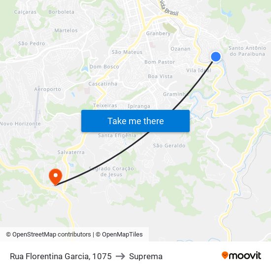 Rua Florentina Garcia, 1075 to Suprema map