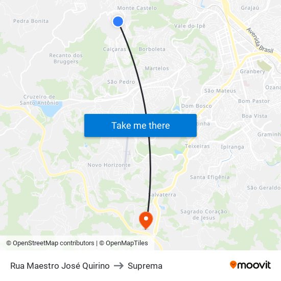 Rua Maestro José Quirino to Suprema map