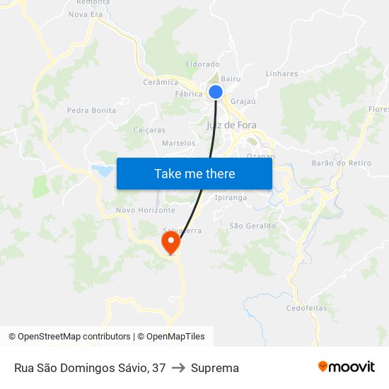 Rua São Domingos Sávio, 37 to Suprema map