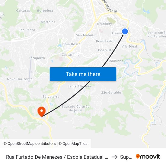 Rua Furtado De Menezes / Escola Estadual Teodorico Ribeiro De Assis to Suprema map