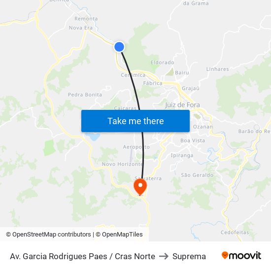 Av. Garcia Rodrigues Paes / Cras Norte to Suprema map