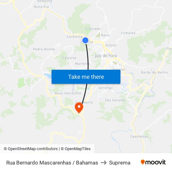 Rua Bernardo Mascarenhas / Bahamas to Suprema map