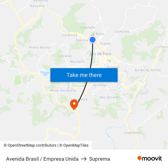 Avenida Brasil / Empresa Unida to Suprema map