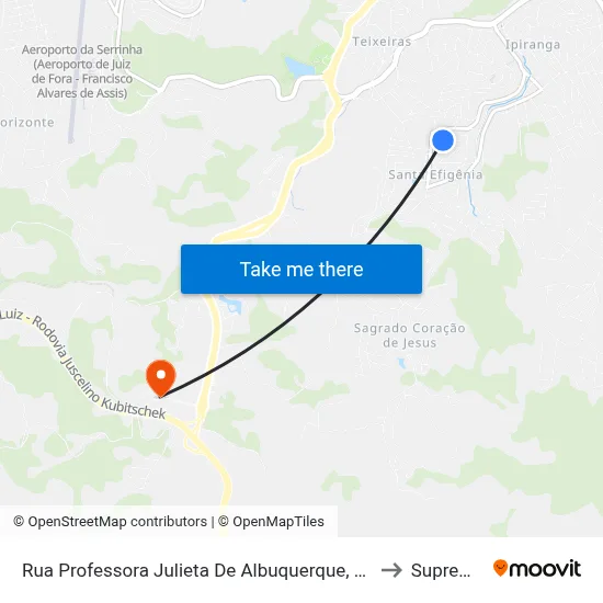 Rua Professora Julieta De Albuquerque, 75 to Suprema map