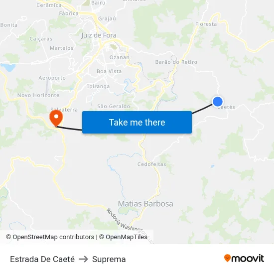 Estrada De Caeté to Suprema map