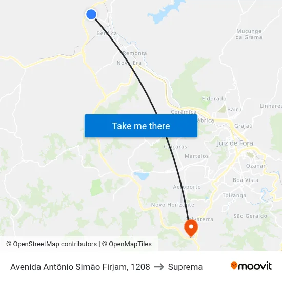 Avenida Antônio Simão Firjam, 1208 to Suprema map