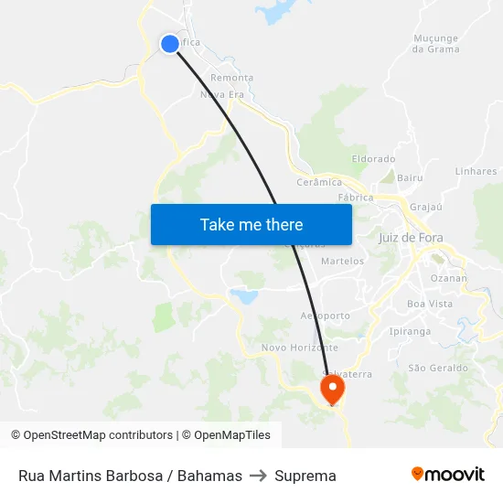 Rua Martins Barbosa / Bahamas to Suprema map