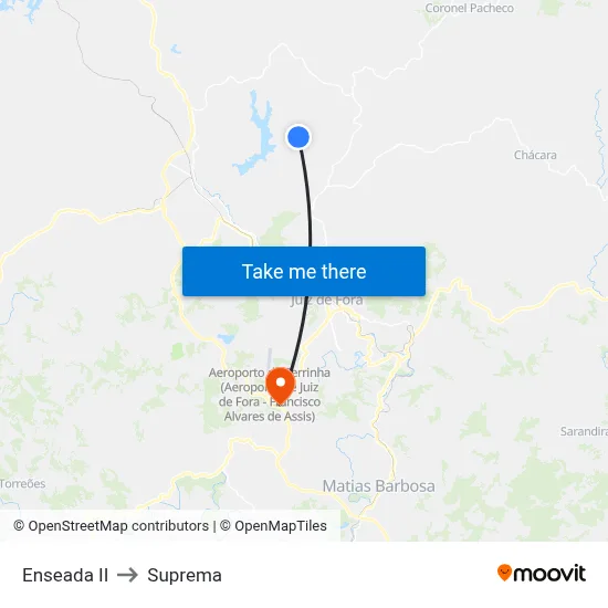 Enseada II to Suprema map