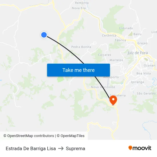 Estrada De Barriga Lisa to Suprema map