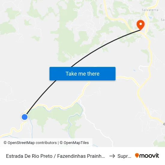 Estrada De Rio Preto / Fazendinhas Prainha De Monte Verde to Suprema map