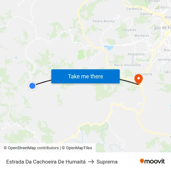 Estrada Da Cachoeira De Humaitá to Suprema map