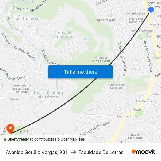 Avenida Getúlio Vargas, 901 to Faculdade De Letras map