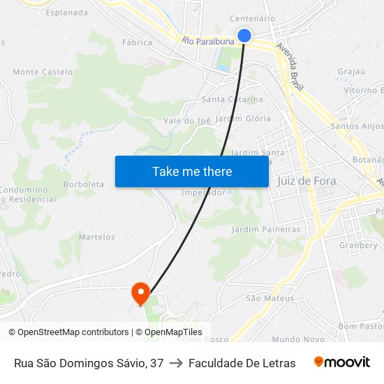 Rua São Domingos Sávio, 37 to Faculdade De Letras map