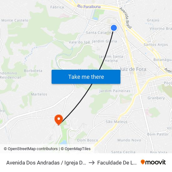 Avenida Dos Andradas / Igreja Da Glória to Faculdade De Letras map