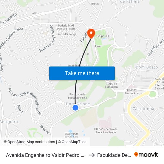 Avenida Engenheiro Valdir Pedro Monachesi, 28 to Faculdade De Letras map