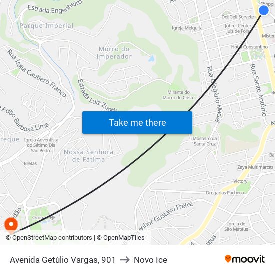 Avenida Getúlio Vargas, 901 to Novo Ice map