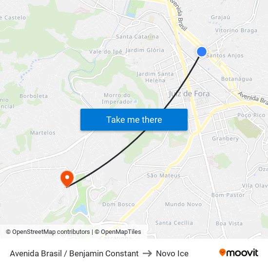 Avenida Brasil / Benjamin Constant to Novo Ice map