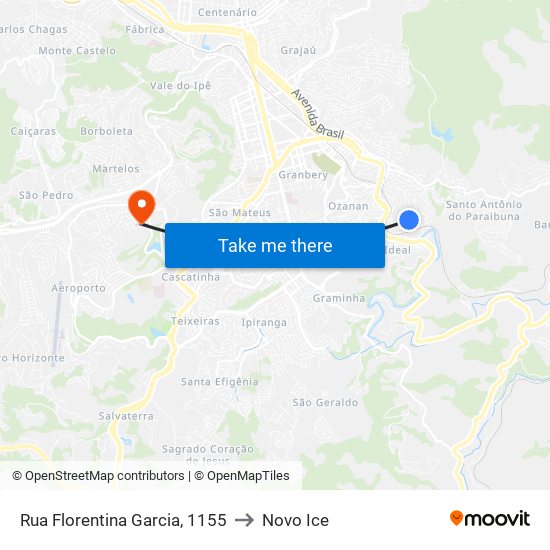 Rua Florentina Garcia, 1155 to Novo Ice map