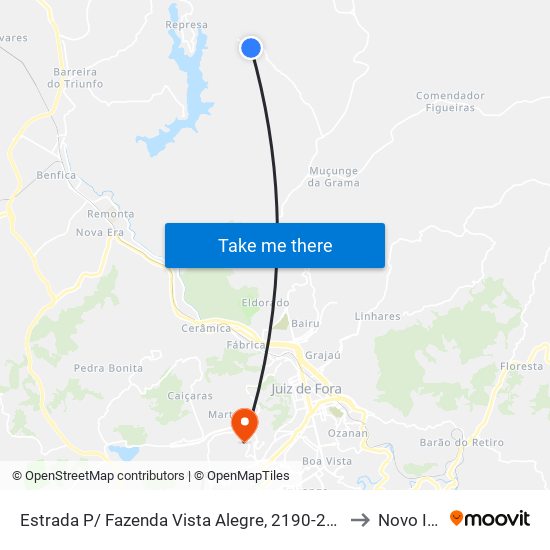 Estrada P/ Fazenda Vista Alegre, 2190-2728 to Novo Ice map