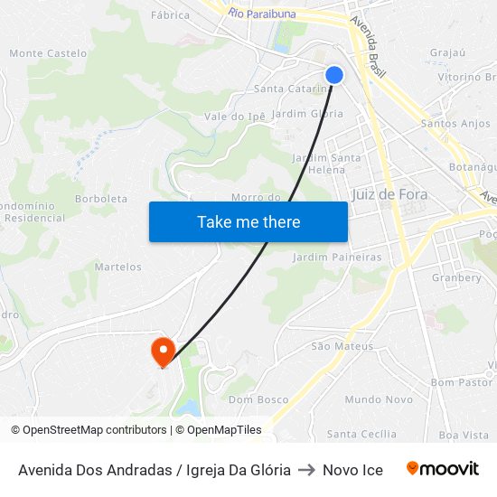 Avenida Dos Andradas / Igreja Da Glória to Novo Ice map