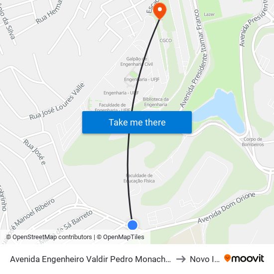 Avenida Engenheiro Valdir Pedro Monachesi, 28 to Novo Ice map