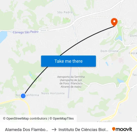 Alameda Dos Flamboyants, 190 to Instituto De Ciências Biológicas - Icb map