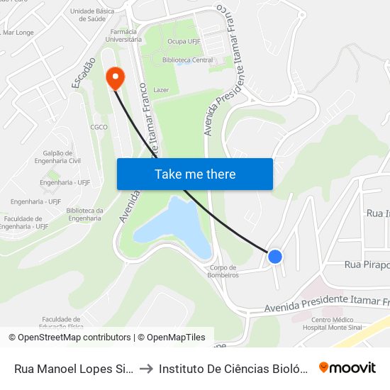 Rua Manoel Lopes Silva, 173 to Instituto De Ciências Biológicas - Icb map