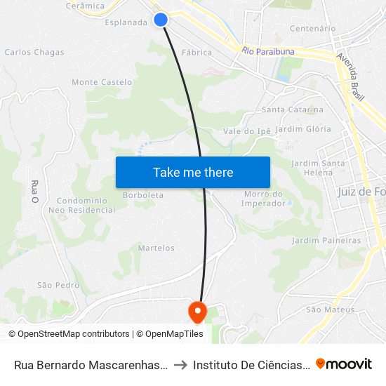 Rua Bernardo Mascarenhas / Almaviva Do Brasil to Instituto De Ciências Biológicas - Icb map