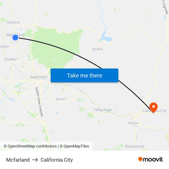 Mcfarland to California City map