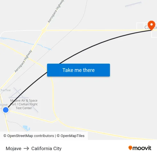Mojave to California City map