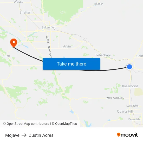 Mojave to Dustin Acres map