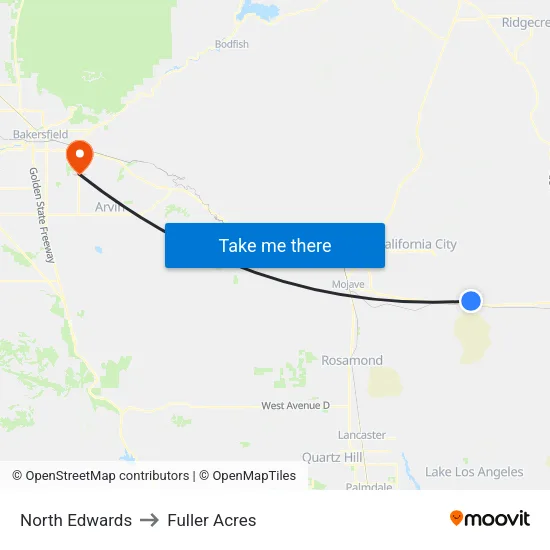 North Edwards to Fuller Acres map