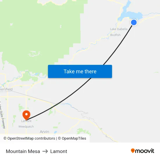Mountain Mesa to Lamont map