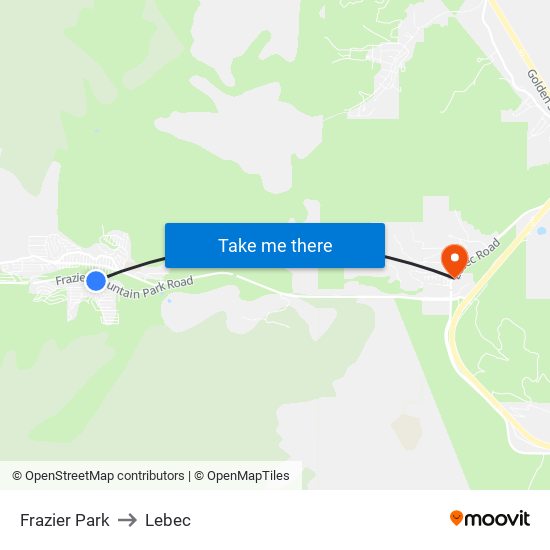 Frazier Park to Lebec map